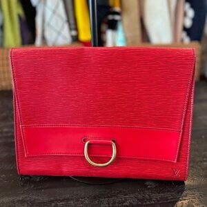 Louis Vuitton Red Epi Leather Clutch